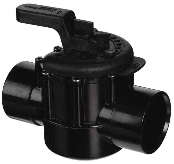 A Pentair 263027 2-Inch 2-Way CPVC Diverter Valve on a white background.